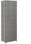 vidaXL Gartenschrank Grau 59x40x180 cm Poly Rattan