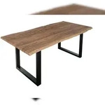 M&ouml;belliebling Esstisch Baumkante massiv Akazie stone 200 x 100 cm schwarz...