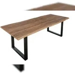 M&ouml;belliebling Esstisch Baumkante massiv Akazie stone 240 x 100 cm schwarz...