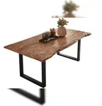 M&ouml;belliebling Esstisch Baumkante Massiv Mango naturfarben 220 x 100 schwarz