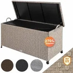 Casaria Auflagenbox Poly Rattan Rollbar Garten Box Beige