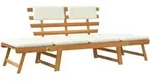 vidaXL Gartenbank 2-in-1 mit Polstern 190 cm Massivholz Akazie