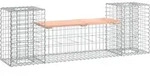 vidaXL Gartenbank aus Gabionen 183x41x60,5 cm Massivholz Douglasie