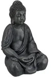 Relaxdays XL Buddha Figur sitzend, 50 cm hoch, Feng Shui, Outdoor, Garten Dekofigur,
