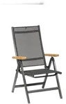 KETTLER GRANADA Multipositionssessel m. Teak Armlehne, Schwarz