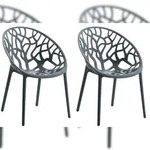 CLP 2er Set Gartenst&uuml;hle Hope Kunststoff HBT: 80x59x60 cm anthrazit