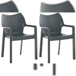 CLP 2er Set Stapelstuhl Diva dunkelgrau