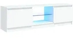 vidaXL TV-Schrank mit LED-Leuchten Wei&szlig; 120x30x35,5 cm