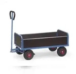 Fetra Handwagen, Tragl. 500kg, Ladefl. LxB 1200x650mm, Siebdruckplatte, 4 W&auml;nde