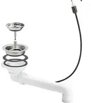 Viega Ablaufventil f&uuml;r Sp&uuml;len 11/2 mit Bowdenzug, Kunststoff wei&szlig;