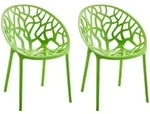 CLP 2er Set Gartenst&uuml;hle Hope Kunststoff HBT: 80x59x60 cm gr&uuml;n
