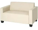 Mendler 2er Sofa Couch Lyon Loungesofa Kunstleder ~ creme