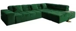 KAWOLA Sofa NEVADA Ecksofa Velvet smaragd Recamiere rechts