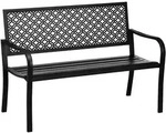 Outsunny - Gartenbank - 127L x 63B x 83H cm - schwarz