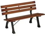 Outsunny - Gartenbank - 120L x 57B x 70H cm - kaffee