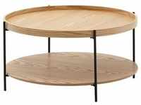 Couchtisch FineBuy Wohnzimmertisch 78x78x40 cm Holz Metall Sofatisch Tisch Rund