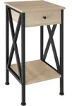 tectake Beistelltisch Dayton 35x35x70,5cm Industrial Holz Hell, Eiche Sonoma
