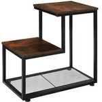 tectake Beistelltisch Halifax 60,5x35,5x60,5cm Industrial Holz Dunkel, Rustikal
