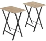 tectake 2er Set Beistelltische Phoenix klappbar Industrial Holz Hell, Eiche Sonoma