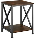 tectake Beistelltisch Carlton 40,5x40,5x52,5cm Industrial Holz Dunkel, Rustikal