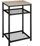 tectake Beistelltisch York 45,5x36x75,5cm Industrial Holz Hell, Eiche Sonoma