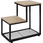 tectake Beistelltisch Halifax 60,5x35,5x60,5cm Industrial Holz Hell, Eiche Sonoma