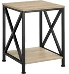 tectake Beistelltisch Carlton 40,5x40,5x52,5cm Industrial Holz Hell, Eiche Sonoma