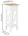 vidaXL Beistelltisch 27 x 27 x 65,5 cm Holz : Farbe - Weiss