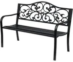 Outsunny - Gartenbank - 127L x 60B x 89H cm - schwarz