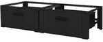 ML-Design Waschmaschinen-Untergestell Doppel Schwarz 128x53,5x31,5 cm | 2 Schubladen,