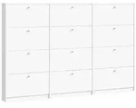 Escape Schuhschrank mit 12 Klappen Breite 225 cm, H&ouml;he 148 cm weiss
