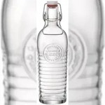 Bormioli Rocco Officina 1825 Transparente Glasflasche mit wei&szlig;em mechanischem