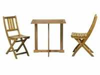 Möbilia Sitzgruppe 3-tlg. | 2 Stühle, 1 Tisch | klappbar | Akazie natur