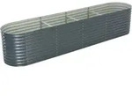 vidaXL Garten-Hochbeet 400 x 80 x 81 cm Verzinkter Stahl Grau