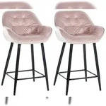 CLP 2er Set Barhocker Gibson pink/Samt