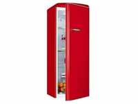 Exquisit Retro Vollraumkühlschrank RKS325-V-H-160E rot | Retro-Desing | Nutzinhalt: