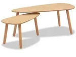 vidaXL Beistelltisch Set 2 Stk. Kiefernholz Massiv Braun