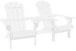 vidaXL Adirondack-Gartenst&uuml;hle mit Tisch Massivholz Tanne Wei&szlig;