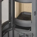 Thermia Kaminofen M&uuml;nchen XL Stahl gussgrau Speckstein