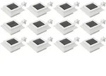 vidaXL Solar-Au&szlig;enleuchten 12 Stk. LED Rechteckig 12 cm Wei&szlig;