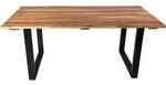 M&ouml;belliebling Garten-Baumkantentisch 180 x 90 cm Akazie U-Gestell Schwarz AVILA