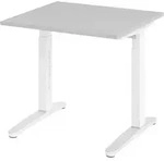 b&uuml;m&ouml; manuell h&ouml;henverstellbarer Schreibtisch 80x80 in grau, Gestell in...