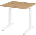 b&uuml;m&ouml; manuell h&ouml;henverstellbarer Schreibtisch 80x80 in Asteiche, Gestell in wei&szlig; -