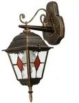 Licht-Erlebnisse Tiffany Au&szlig;enleuchte SALZBURG in Kupfer Antik Aluminium Buntglas