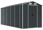 vidaXL Ger&auml;tehaus Anthrazit 191x470x198 cm Verzinkter Stahl