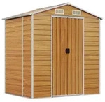 vidaXL Ger&auml;tehaus Hellbraun 191x130x198 cm Verzinkter Stahl