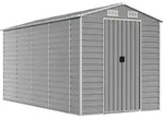 vidaXL Gartenhaus Hellgrau 191x385x198 cm Verzinkter Stahl