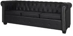 vidaXL Chesterfield Sofa 3-Sitzer Kunstleder Schwarz