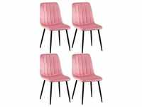 CLP 4er Set Stühle Dijon Samt pink