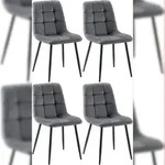 CLP 4er Set Esszimmerst&uuml;hle Antibes Samt Samt HBT: 84x45x55 cm dunkelgrau